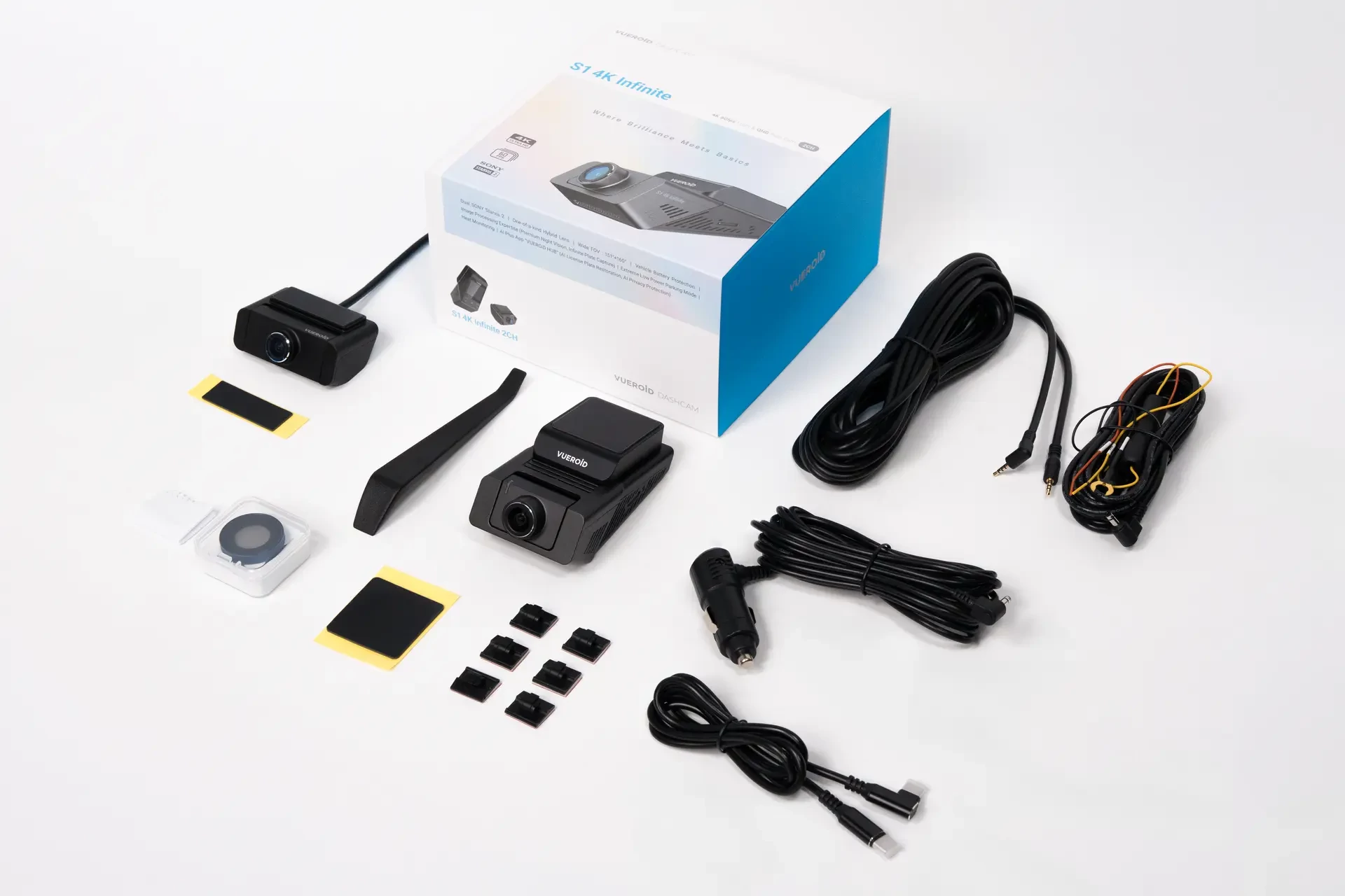 Vueroid S1 4K 3CH három kamerás belső kamerás autós kamera