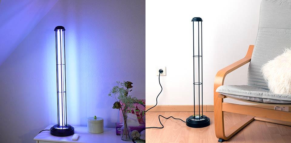 150W-os germicid lámpa használat közben